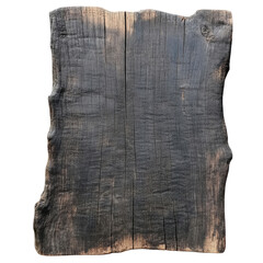 Poster - A piece of wood with intricate texture and grain set against a dramatic black background highlighting its natural beauty isolated on transparent background..