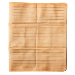Poster - A simple piece of blank paper resting on a wooden surface ready for notes, drawings or creative ideas to be created isolated on transparent background..