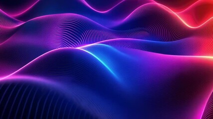 Poster - Abstract Waves in Vibrant Colors, Visualizing Motion and Energy, Inspired by Technology and Innovation, Perfect for Backgrounds and Digital Creations