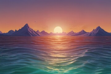 Fototapete - Craft an artwork featuring vertical waves.
