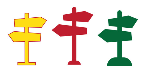 Poster - Signpost silhouette icon design template vector isolated illustration