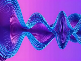 Poster - Abstract Blue and Purple Waves on Gradient Background