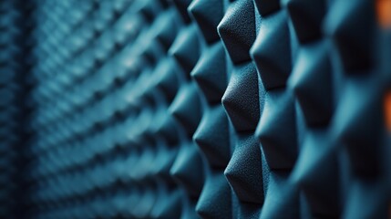 Aufkleber - Repeating pattern of dark blue acoustic foam panels, perfect for soundproofing a recording studio or home theater
