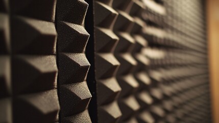 Aufkleber - Repetitive pattern of acoustic foam panels adorning the walls of a recording studio