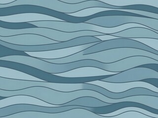 Poster - Blue Gradient Wavy Pattern Abstract Background