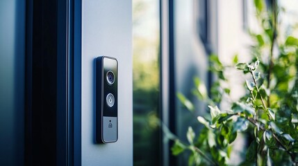 Poster - Modern wireless video doorbell enhances home security and convenience when installed at the front door