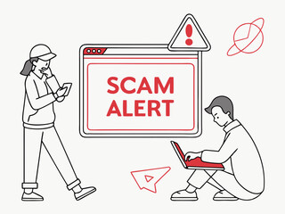 Poster - Minimalist Scam Alert Interface Vector Illustration
