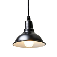 Poster - Sleek black pendant light hanging elegantly from the ceiling adding a touch of modern sophistication to any room isolated on transparent background..