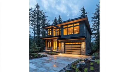 Poster - A visually stunning real estate promotional flyer highlighting a custom-built home with striking typography and modern design elements.