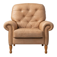 Poster - Classic leather chair with rich texture and timeless appeal perfectly positioned in a cozy living space full of character isolated on transparent background..