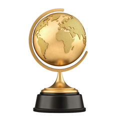 Poster - Stunning golden globe positioned against a black background enhancing its luster and elegance in a captivating display isolated on transparent background..