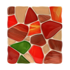 Poster - Colorful glass mosaic artwork creating intricate patterns and designs in a bright and artistic display isolated on transparent background..
