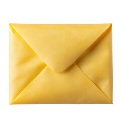 Poster - Bright yellow envelope ready to be used for mail sending or storage of important documents and letters isolated on transparent background..