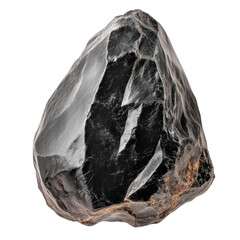 Poster - A textured rock with striking black and white patterns showcasing natural beauty and geological features isolated on transparent background..