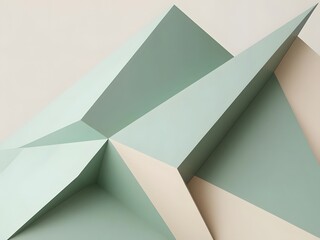 Poster - Abstract Geometric Background in Mint Green and Beige