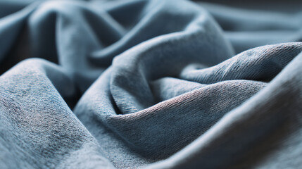 Poster - A close up shot of a light blue fabric with soft folds and subtle textures creating a smooth surface