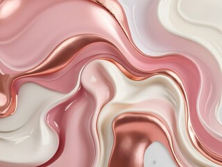 Poster - Rose Gold Swirls of Abstract Creamy Texture Background