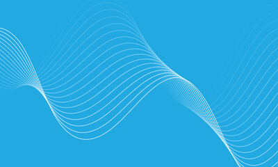 Poster - abstract blue white blend wavy line art can be used background, banner, poster.