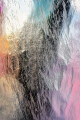 Aufkleber - Captivating iridescent silver metallic texture abstract art visual composition shiny brushed surface