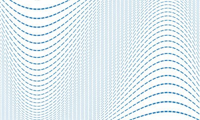 Aufkleber - abstract geometric blue dashed wave line pattern can be used background, banner, poster.