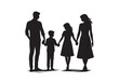 © Bismillah - Silhouette of a family of four holding hands, capturing the essence of unity and love Vector