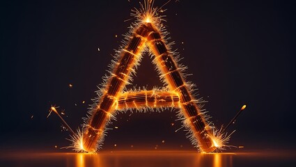 Fototapete - A sparkler ignited to create the letter 