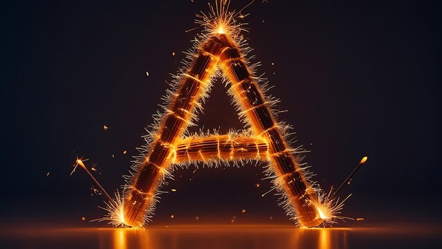 A sparkler ignited to create the letter 