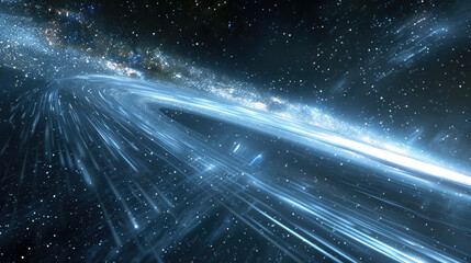 Wall Mural - Stunning Cosmic Scene of a Spiral Galaxy with Bright Stars and Nebulae in Deep Space