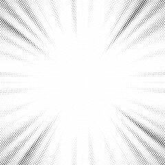 Aufkleber - Vector halftone sun-ray background. Retro style abstract sunburst design. Vector illustration.