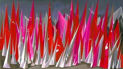 Poster - Abstract Painting Showing Geometric Shapes In Varying Shades of Color