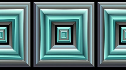 Poster - Geometric abstract art featuring repeating squares and gradients