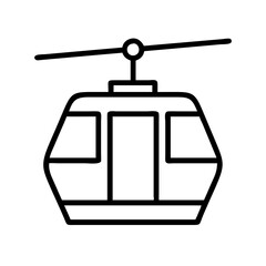 Poster - Outline cable car vector icon illustration for mountain transportation and ski resort travel concept