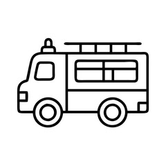 Poster - Outline fire truck vector illustration for emergency services and transportation designs and coloring pages