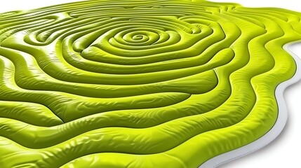 Poster - Abstract illustration of concentric rounded lines with lime green tones