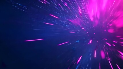 Poster - Abstract Blue and Pink Light Streaks Tunnel Effect for Futuristic Background and Visual Design