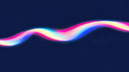 Poster - Abstract Wavy Glowing Lines Against Starry Dark Blue Background Art Graphic Design
