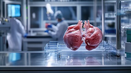Poster - scientists innovating with ai technology in a modern laboratory setting