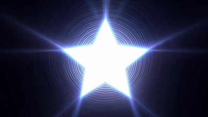 Wall Mural - celestial beacon: a brilliant five-pointed star radiates intense light against a dark backdrop, a sy