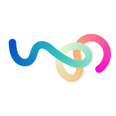 Wall Mural - abstract wavy gradient lines with fluid ribbon shapes, colorful 3d pattern, geometric and organic de