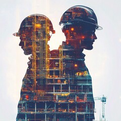Poster - Innovative Digital Engineering Construction Illustration with Workers