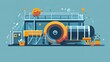 © Kullanat - Industrial Machine Illustration with Bright Colors