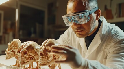 Poster - Doctor Using Augmented Reality Glasses for Detailed Medical Analysis