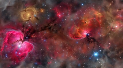 Poster - a vibrant cosmic nebula showcases the birth of stars in space