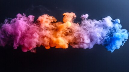 Wall Mural - a group of colorful smoke on a black background