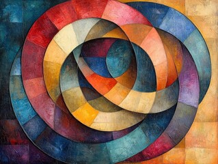 Poster - Circle Composition in Vibrant Colors