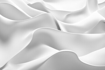 Poster - Abstract White Waves Background with Elegant Smooth Surface and Soft Lighting