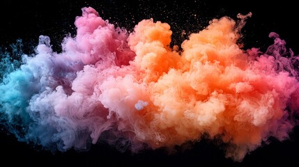 Wall Mural - colorful smoke on a black background
