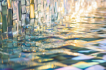 Poster - Abstract Textured Surface with Reflective Light Creating a Woven Impression
