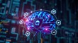 © Rafal Rutkowski - Digital brain with shield, indicating data protection, intellectual property safety, AI security concept