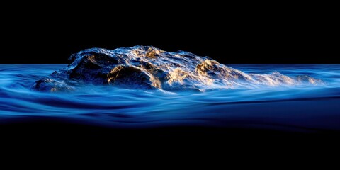 Wall Mural - A dark blue ocean with a few waves